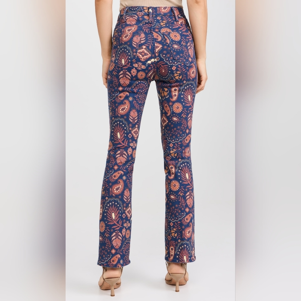 NWT MOTHER Hustler Flood Jeans in Henna Happiness Size 25 Paisley 70's Style - Picture 12 of 15